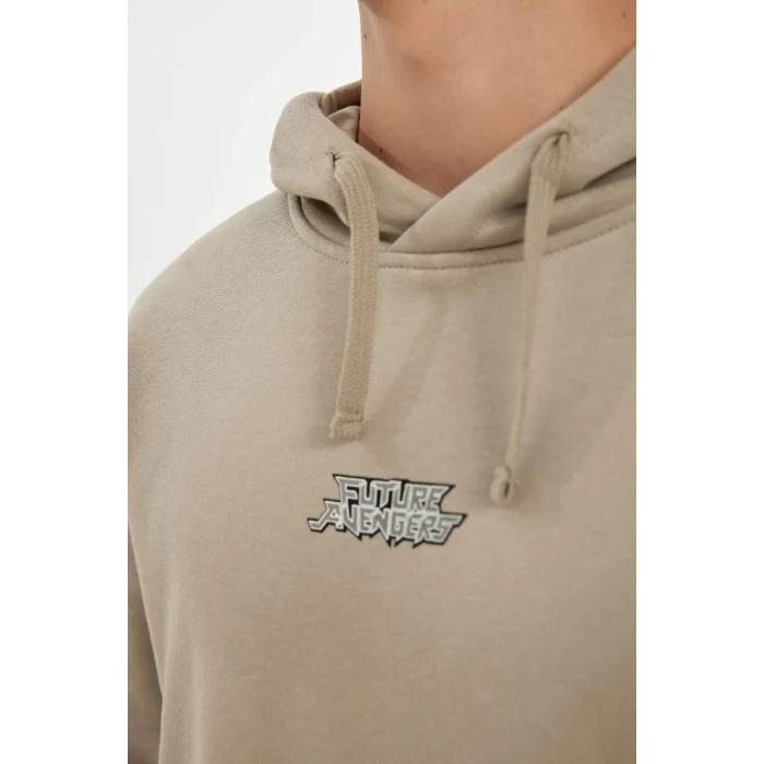 C6515 Marvel Avengers Boxy Fit Kapüşonlu Sırt Baskılı Sweatshirt