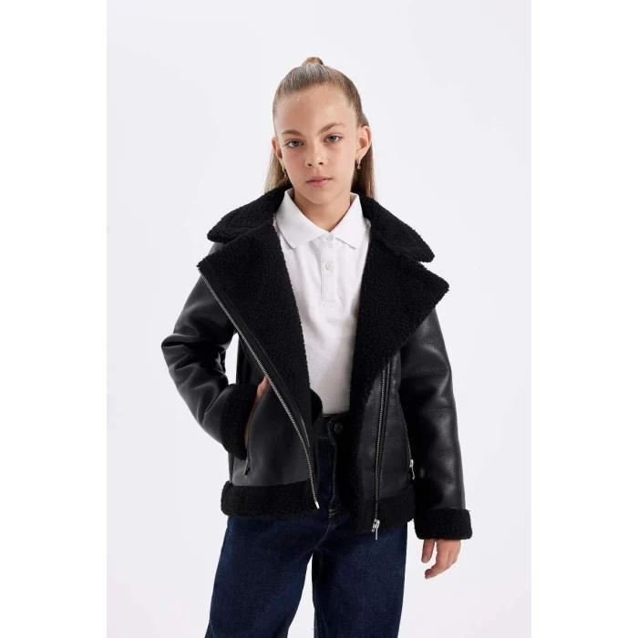 C6575 Su İtici Ceket Yaka Pelüş Astar Mont