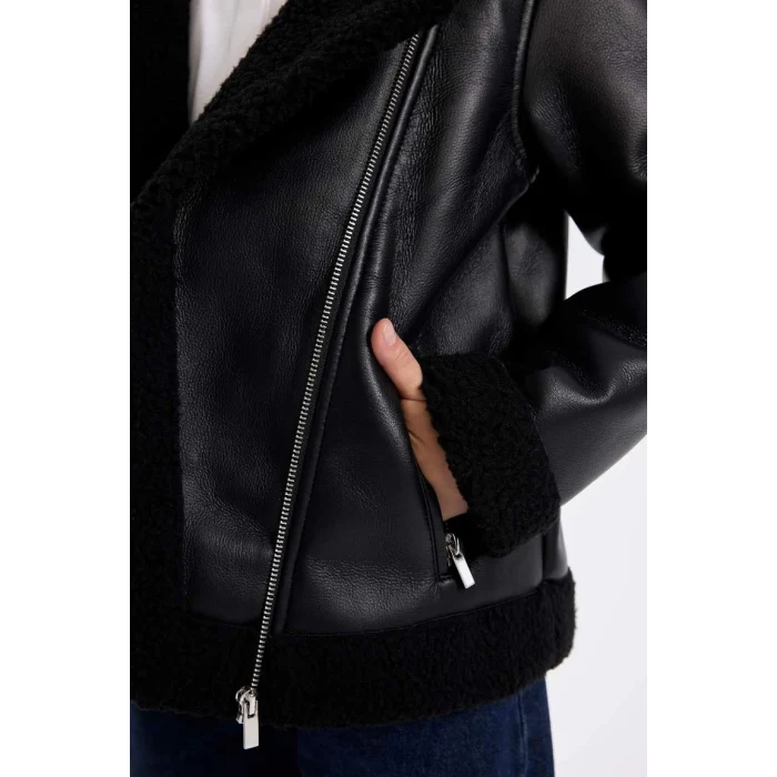 C6575 Su İtici Ceket Yaka Pelüş Astar Mont