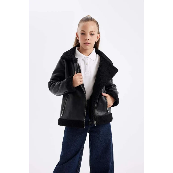 C6575 Su İtici Ceket Yaka Pelüş Astar Mont