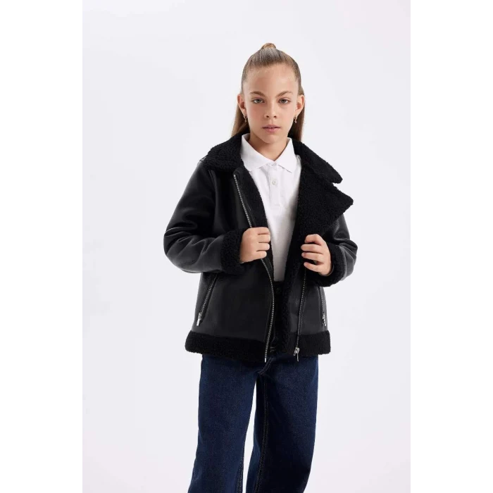 C6575 Su İtici Ceket Yaka Pelüş Astar Mont