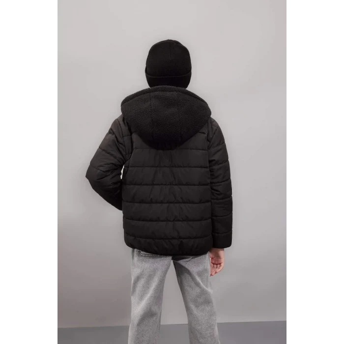 C6622 Çift Taraflı Rüzgar Geçirmez Kapüşonlu Fermuarlı Cepli Mont