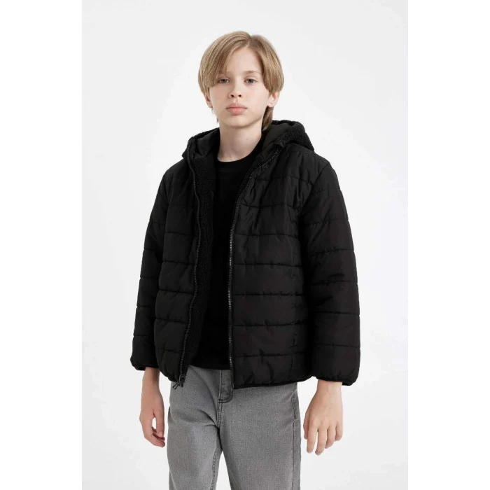 C6622 Çift Taraflı Rüzgar Geçirmez Kapüşonlu Fermuarlı Cepli Mont