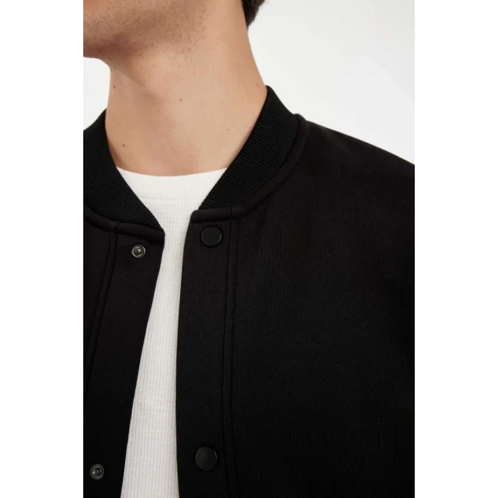 C7058 Kolej Yaka Bomber İçi Yumuşak Tüylü Hırka