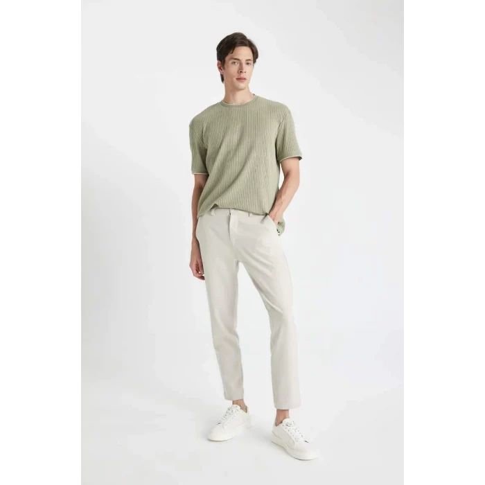 C7508 Tailored Fit Basic Düz Paça Her Yöne Esneyen Cepli Pantolon