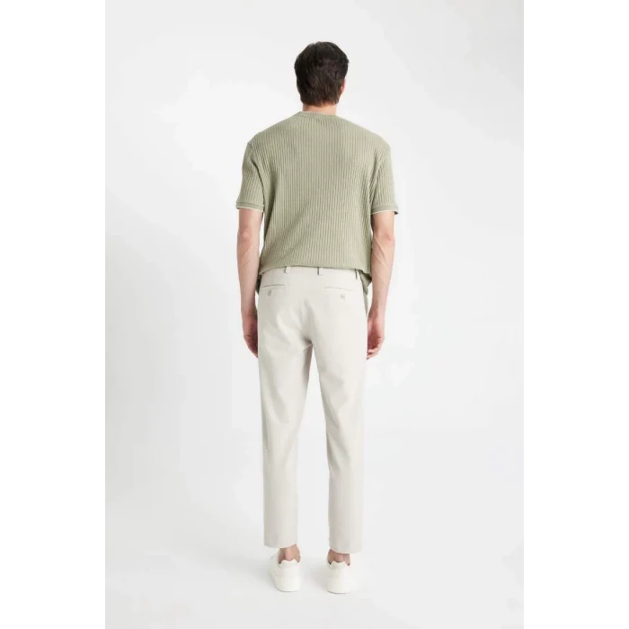 C7508 Tailored Fit Basic Düz Paça Her Yöne Esneyen Cepli Pantolon