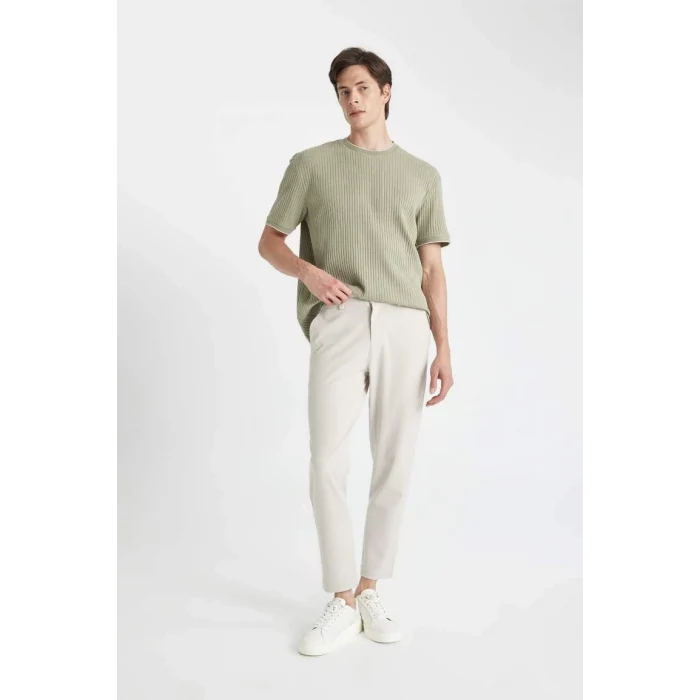 C7508 Tailored Fit Basic Düz Paça Her Yöne Esneyen Cepli Pantolon