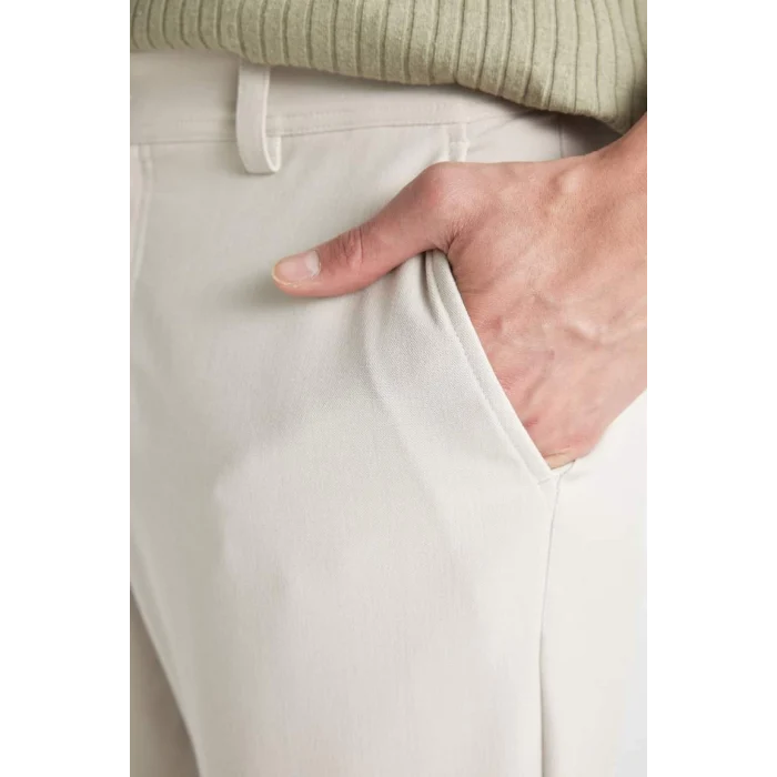 C7508 Tailored Fit Basic Düz Paça Her Yöne Esneyen Cepli Pantolon
