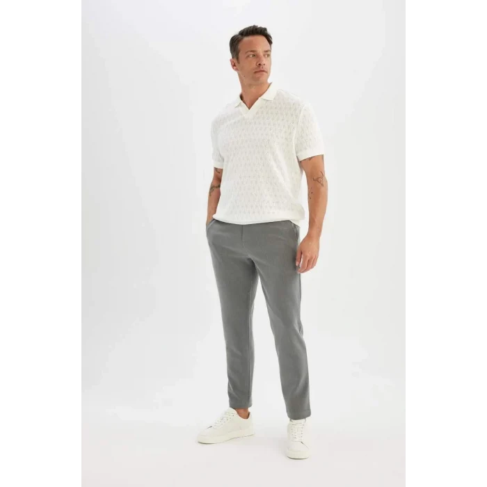 C7508 Tailored Fit Basic Düz Paça Her Yöne Esneyen Cepli Pantolon