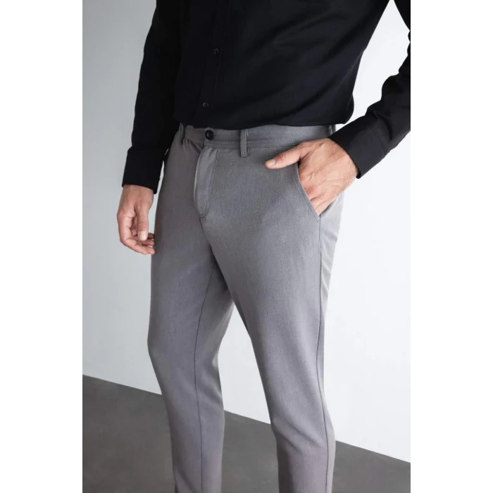 C7508 Tailored Fit Basic Düz Paça Her Yöne Esneyen Cepli Pantolon