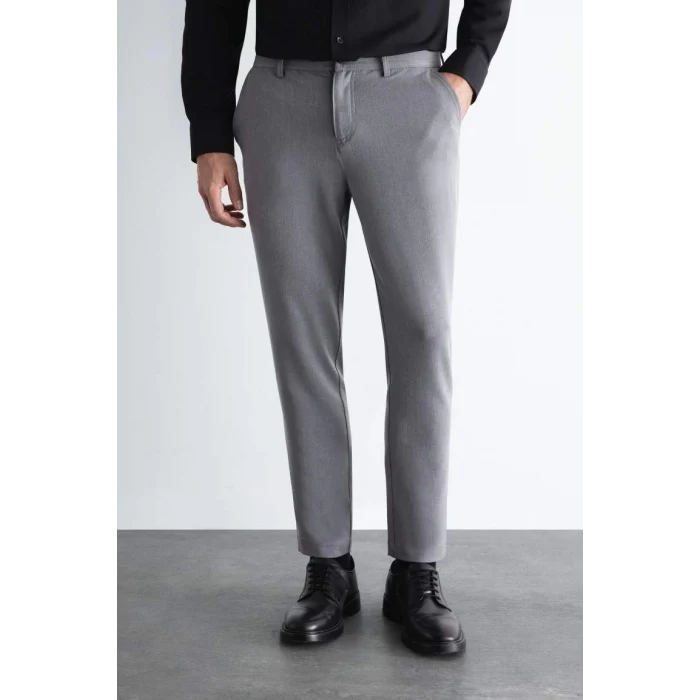 C7508 Tailored Fit Basic Düz Paça Her Yöne Esneyen Cepli Pantolon