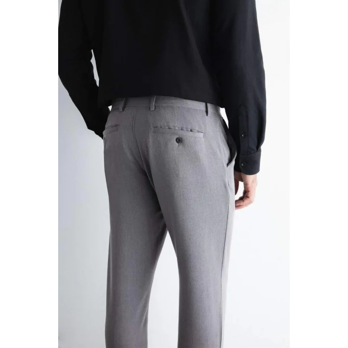 C7508 Tailored Fit Basic Düz Paça Her Yöne Esneyen Cepli Pantolon