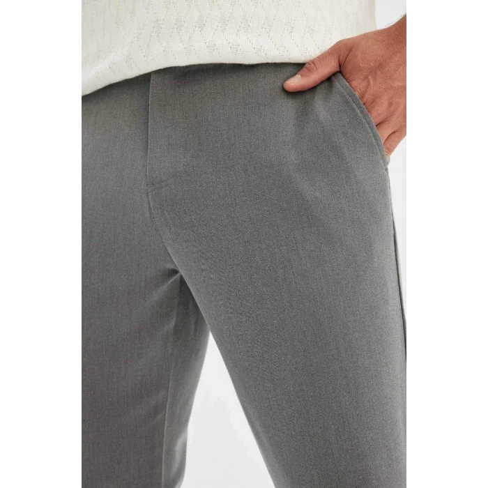 C7508 Tailored Fit Basic Düz Paça Her Yöne Esneyen Cepli Pantolon