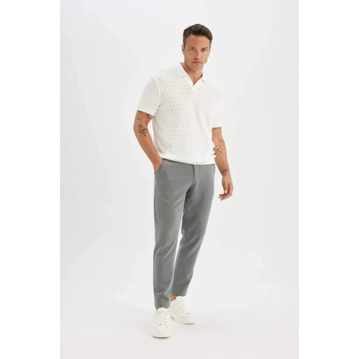 C7508 Tailored Fit Basic Düz Paça Her Yöne Esneyen Cepli Pantolon