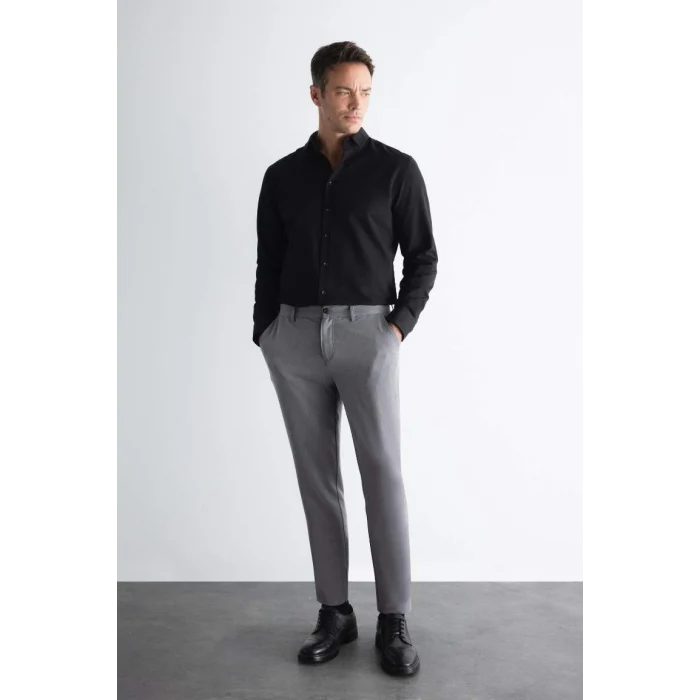 C7508 Tailored Fit Basic Düz Paça Her Yöne Esneyen Cepli Pantolon