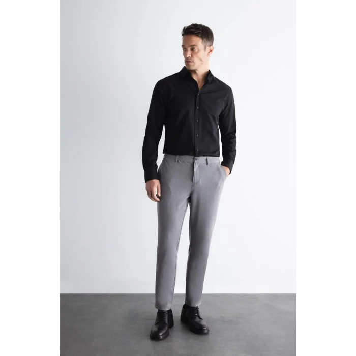 C7508 Tailored Fit Basic Düz Paça Her Yöne Esneyen Cepli Pantolon