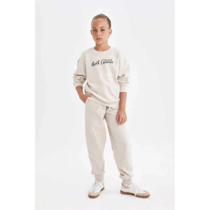 C7882 Beli Paçası Lastikli Cepli Jogger Okul Eşofman Altı