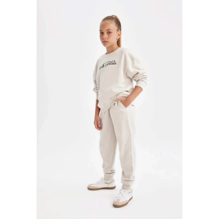 C7882 Beli Paçası Lastikli Cepli Jogger Okul Eşofman Altı