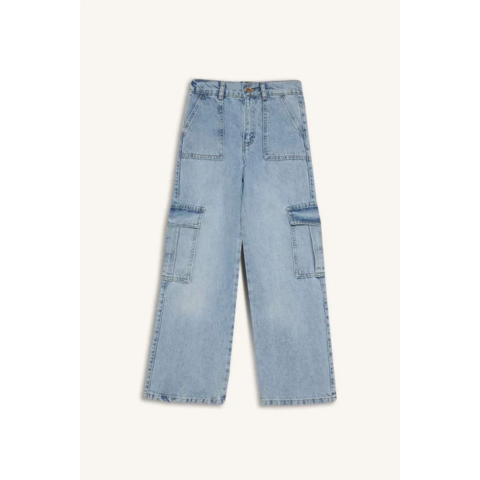C8540 Wide Leg Kargo Geniş Paça Jean Pantolon