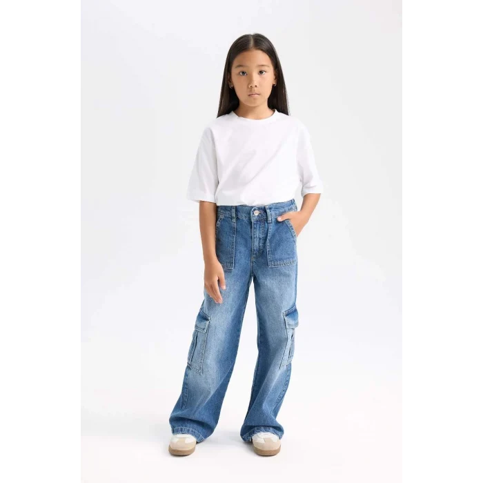 C8540 Wide Leg Kargo Geniş Paça Jean Pantolon