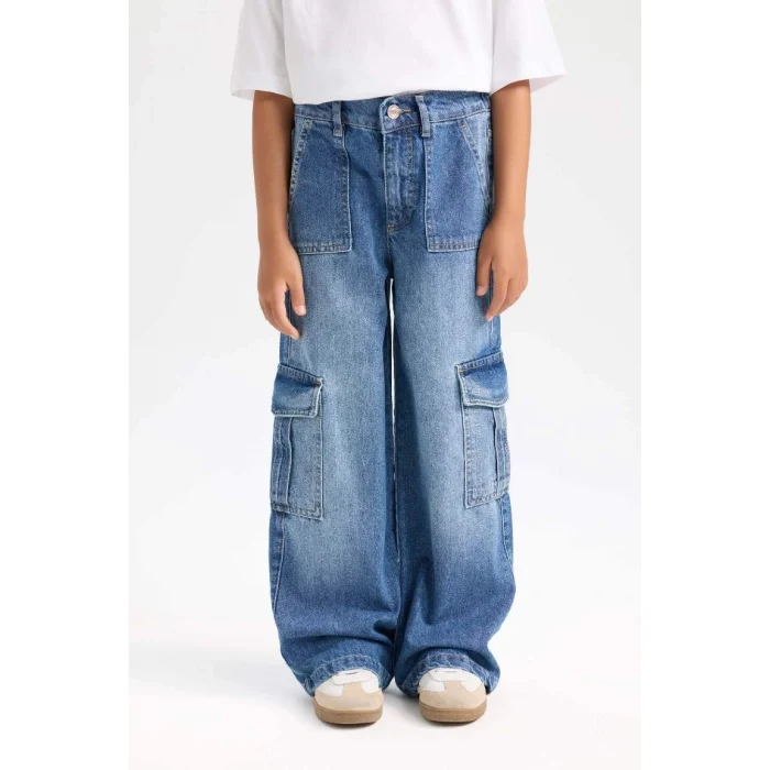 C8540 Wide Leg Kargo Geniş Paça Jean Pantolon