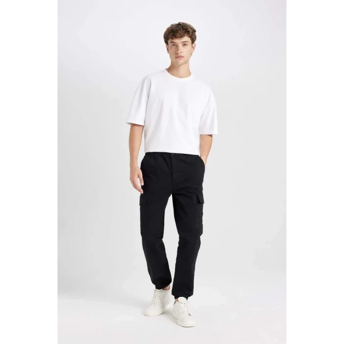 C9163 Regular Fit Gabardin Jogger Pantolon Kargo Cepli Lastikli Paça