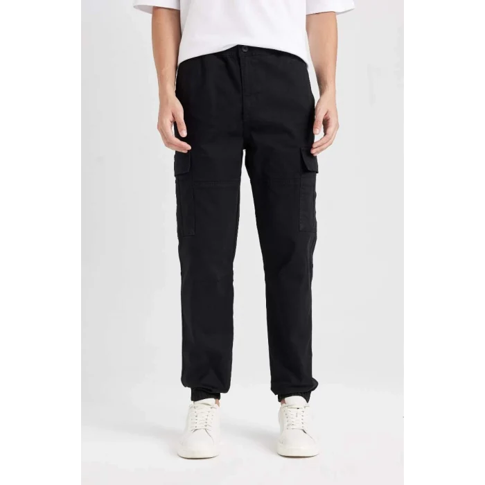 C9163 Regular Fit Gabardin Jogger Pantolon Kargo Cepli Lastikli Paça