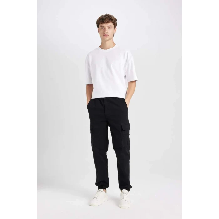 C9163 Regular Fit Gabardin Jogger Pantolon Kargo Cepli Lastikli Paça