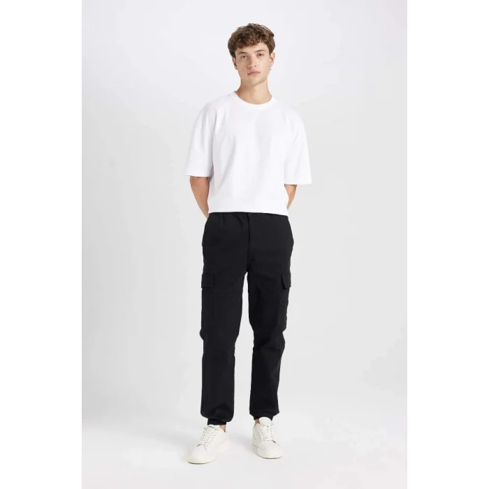 C9163 Regular Fit Gabardin Jogger Pantolon Kargo Cepli Lastikli Paça