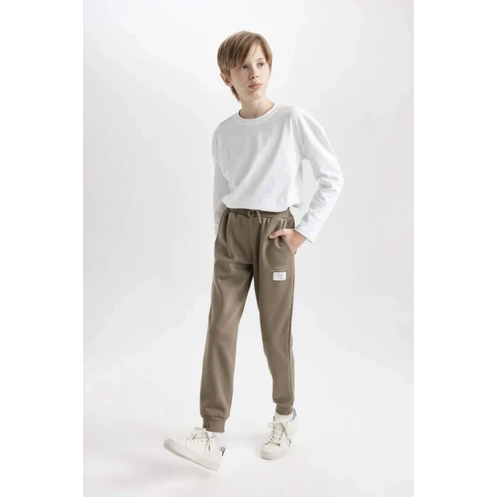 C9778 Beli Paçası Lastikli Cepli Baskılı Eşofman Altı