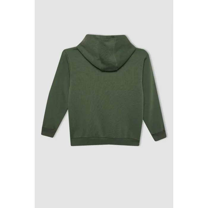 C9786 Baskılı Kapüşonlu Sweatshirt