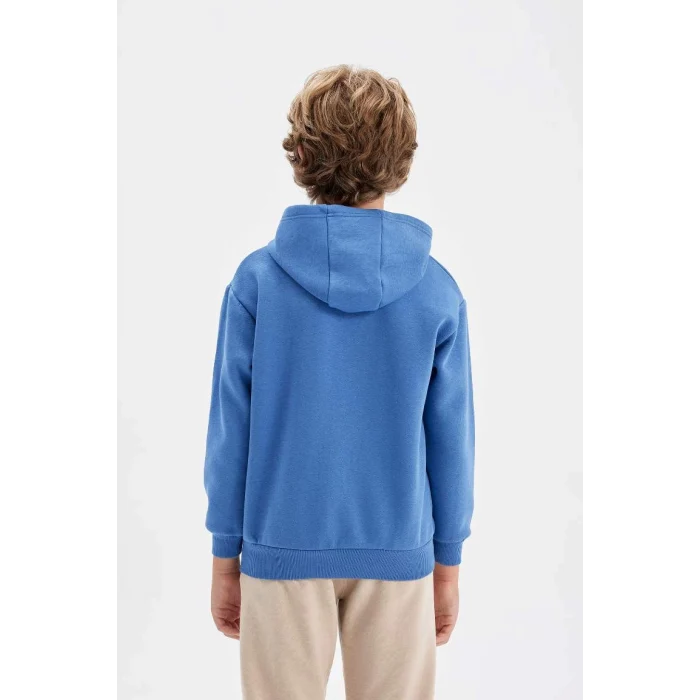 C9787 Baskılı Kapüşonlu Sweatshirt