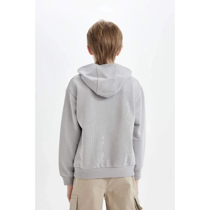 C9798 Regular Fit Kapüşonlu Cepli Sweatshirt