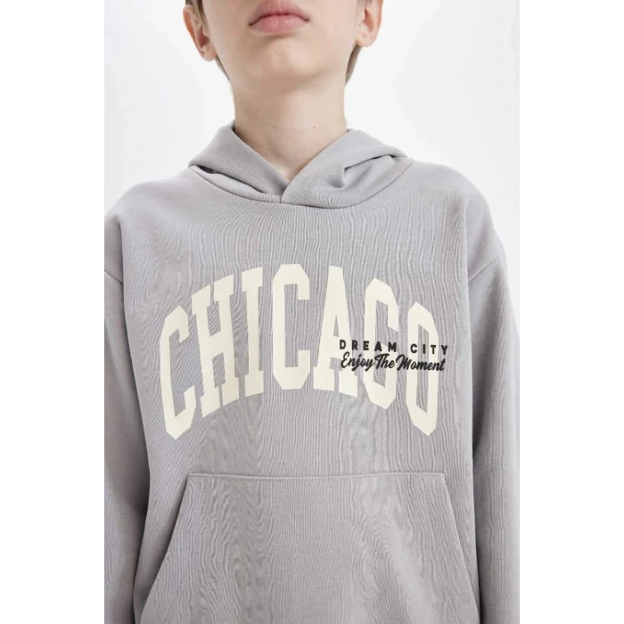 C9798 Regular Fit Kapüşonlu Cepli Sweatshirt