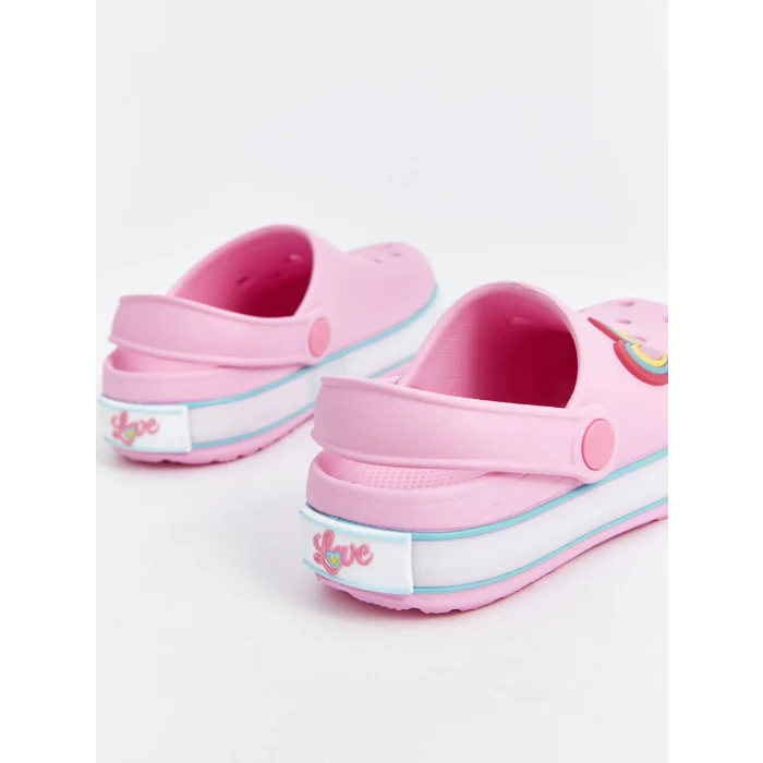 LCW STEPS Pembe Baskılı Kız Bebek Plaj Sandaleti