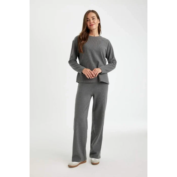 D0361 Wide Leg Selanik Kumaş Pantolon