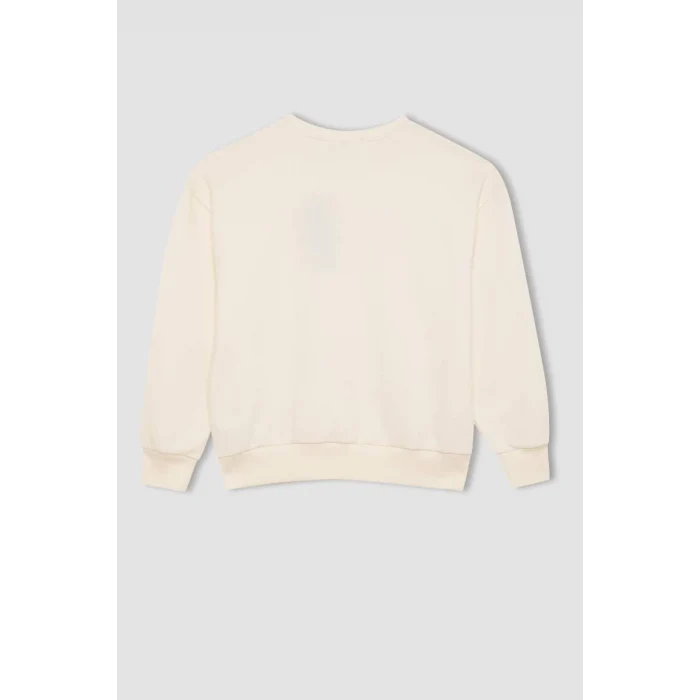 D0607 Oversize Fit Ayı Baskılı Sweatshirt