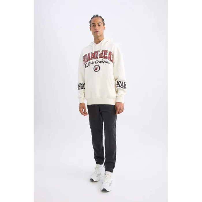 D0672 NBA Miami Heat Kapüşonlu Baskılı Sweatshirt
