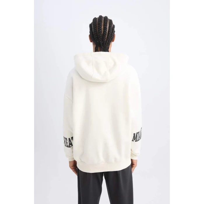 D0672 NBA Miami Heat Kapüşonlu Baskılı Sweatshirt