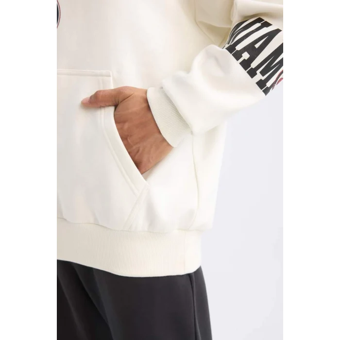 D0672 NBA Miami Heat Kapüşonlu Baskılı Sweatshirt