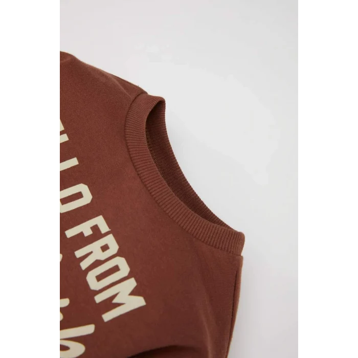 D0721 Baskılı Sweatshirt Beli Lastikli Eşofman Altı