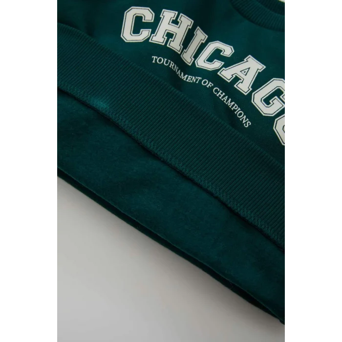 D0722 Slogan Baskılı Sweatshirt Jogger Eşofman Alt