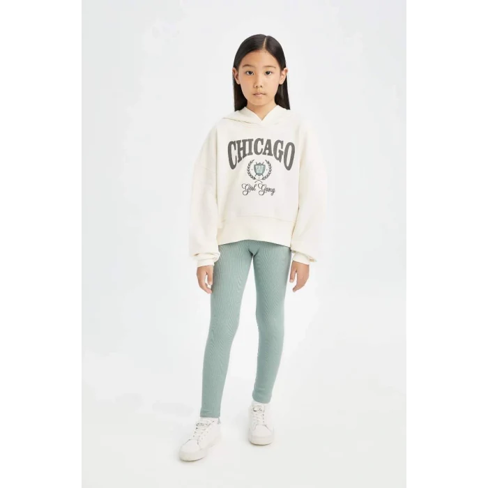 D0730 Sweashirt Fitilli Kaşkorse Tayt 2li Takım