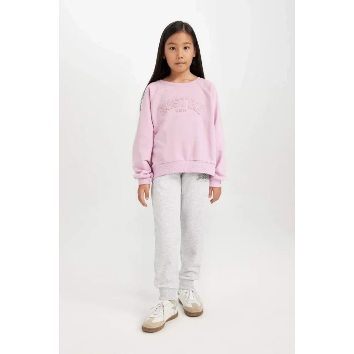 D1100 Oversize Fit Slogan Baskılı Sweatshirt