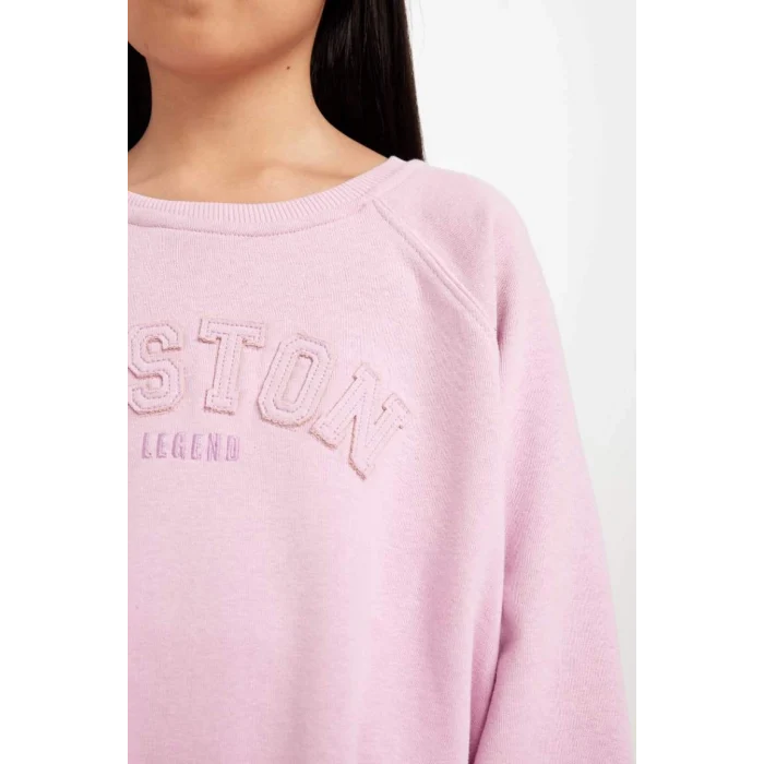 D1100 Oversize Fit Slogan Baskılı Sweatshirt