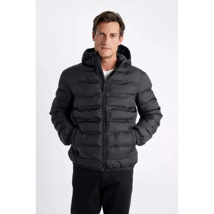 D1185 Slim Fit Su İtici Kapüşonlu Mont