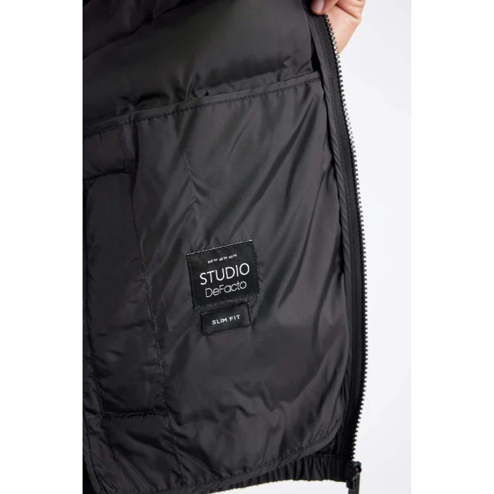 D1185 Slim Fit Su İtici Kapüşonlu Mont