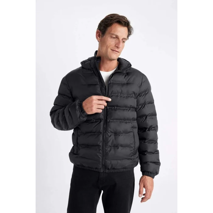 D1185 Slim Fit Su İtici Kapüşonlu Mont