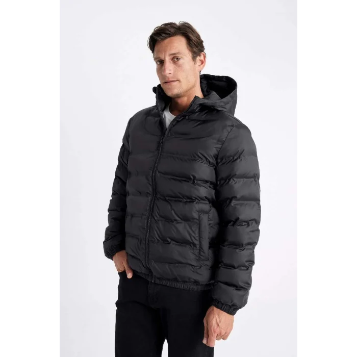 D1185 Slim Fit Su İtici Kapüşonlu Mont