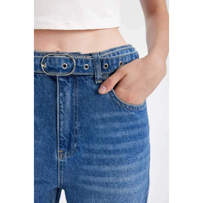 D1336 90s Wide Leg Yüksek Bel Geniş Paça Uzun Jean Yıkamalı Pantolon